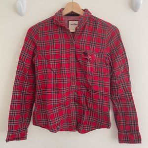 Abercombie & Fitch Kids Red Plaid Flannel Shirt XL